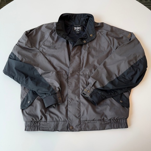 FootJoy Other - FootJoy DryJoys Houndstooth Gray Black Polyester Golf Rain Jacket Mens Large